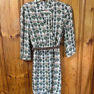 Forever 21 Multicolor Floral Dress - Long Sleeve - Belted - Size XS